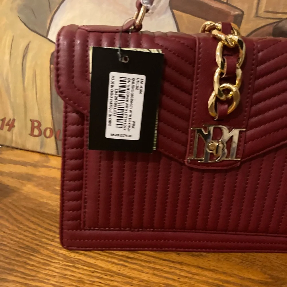 BADGLEY MISCHKA Kelly Quilted Crossbody Bag MSRP $179- Wine- Burgundy- NWT